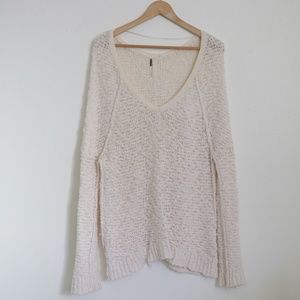 Free people oversized open knit sweater size small